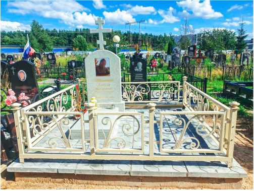 Благоустройство захоронения тротуарной плиткой